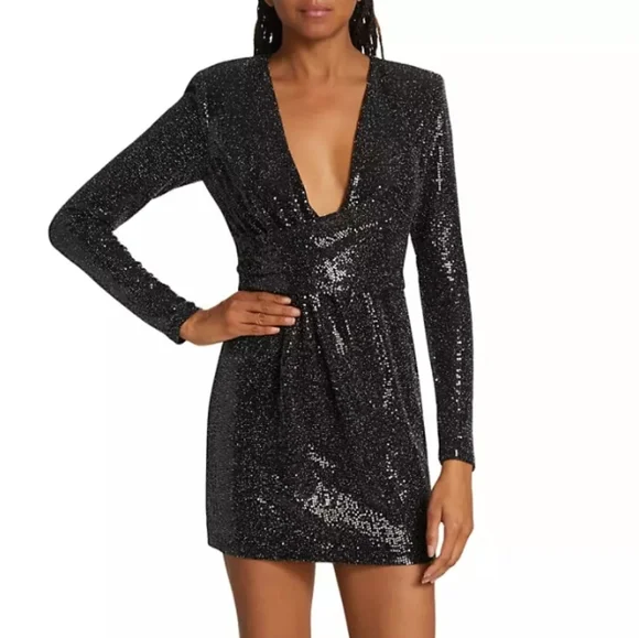 Ramy BrookEsme Black Sequin Dress NWT